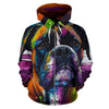 Boxer Design All Over Print Colorful Background Zip-Up Hoodies - Inspired Collection