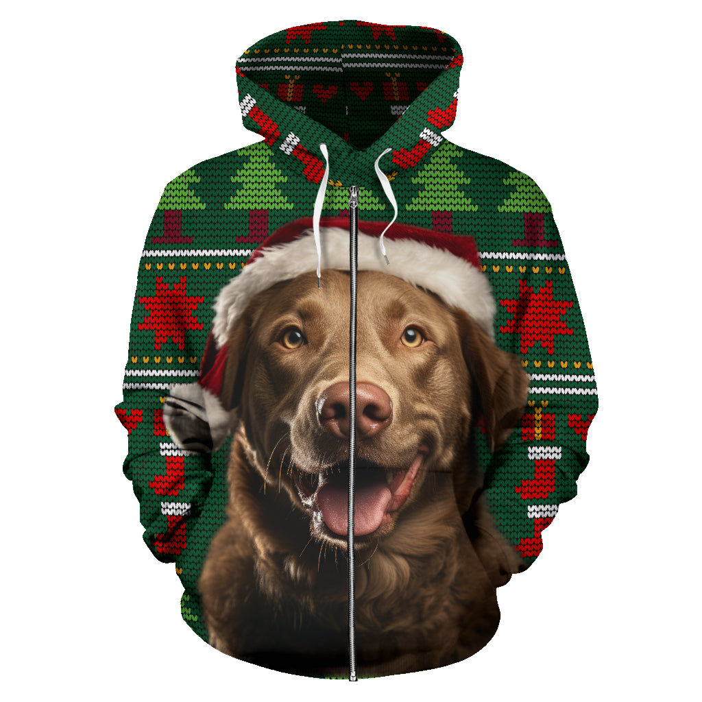 Chesapeake Bay Retriever All Over Print Zip-Up Hoodies - 2023 Christmas / Holiday Collection
