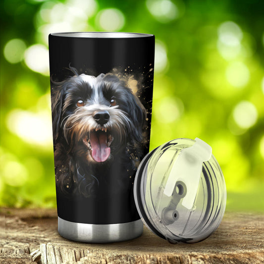 Havanese Watercolor Paint Design Double Walled Vacuum Insulated Tumblers