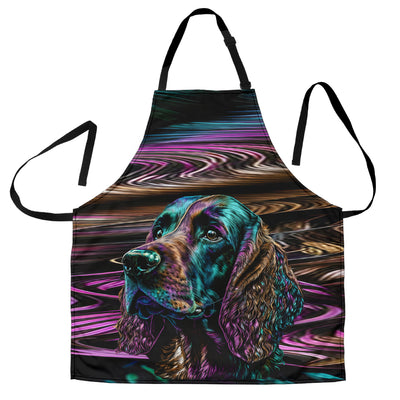 Cocker Spaniel Design Colorful Background Aprons - Inspired Collection