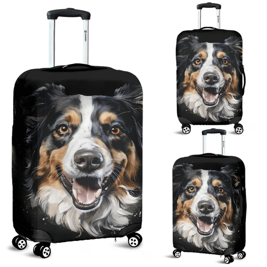 Collie Shepherd Watercolor Design Luggage Covers