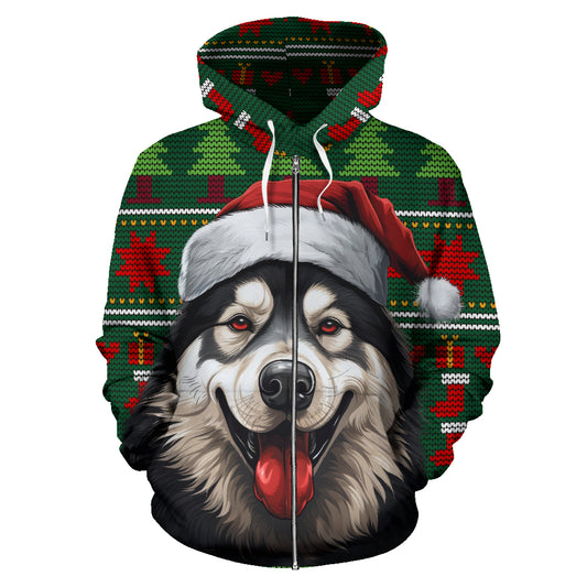 Alaskan Malamute All Over Print Zip-Up Hoodies - 2023 Christmas / Holiday Collection
