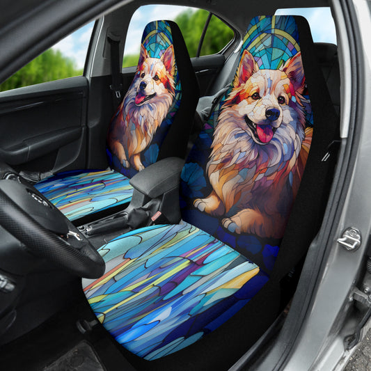 American Eskimo Stained Glass Design Car Seat Covers