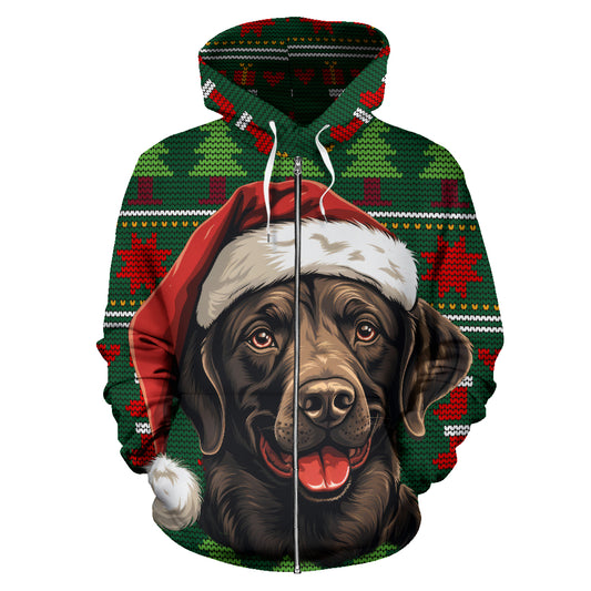 Labrador All Over Print Zip-Up Hoodies - 2023 Christmas / Holiday Collection
