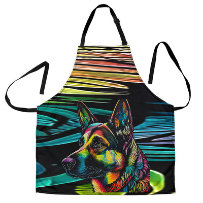 German Shepherd Design Colorful Background Aprons - Inspired Collection
