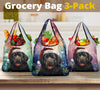 Newfoundland Dog (Newfie) Design 3 Pack Grocery Bags - 2023 Holiday - Christmas Print
