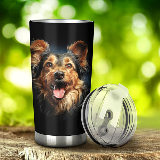 Australian Terrier Watercolor Paint Design Double Walled Vacuum Insulated Tumblers