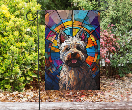 Westie Stained Glass Design Garden and House Flags