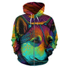 Shiba Inu Design All Over Print Colorful Background Zip-Up Hoodies - Inspired Collection