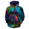 Pekingese Design All Over Print Colorful Background Zip-Up Hoodies - Inspired Collection