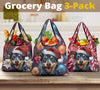 Blue Heeler Design 3 Pack Grocery Bags - 2023 Christmas / Holiday Collection