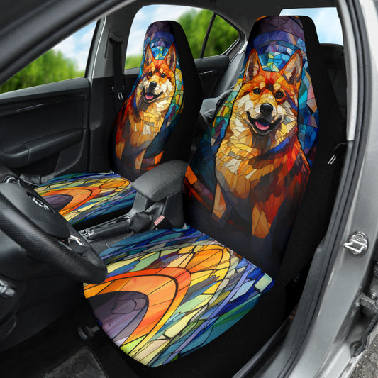 Shiba Inu Stained Glass Design Car Seat Covers