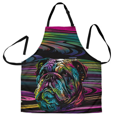 Bulldog Design Colorful Background Aprons - Inspired Collection