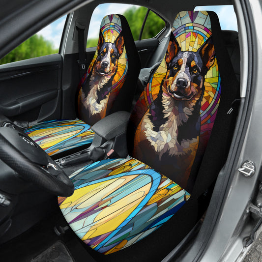 Australian Cattle Dog Stained Glass Design Car Seat Covers