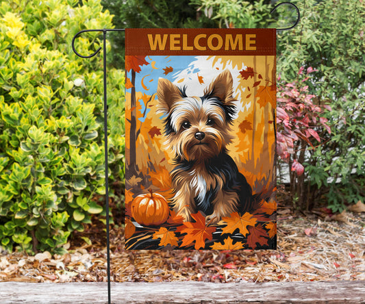 Yorkshire Terrier (Yorkie) Design Garden and House Flags - 2023 Fall Collection