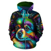 Pomeranian Design All Over Print Colorful Background Zip-Up Hoodies - Inspired Collection
