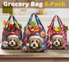 Maltipoo Design 3 Pack Grocery Bags - 2023 Christmas / Holiday Collection