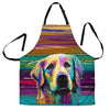 Golden Retriever Design Colorful Background Aprons - Inspired Collection