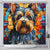 Yorkshire Terrier (Yorkie) Stained Glass Design Shower Curtains