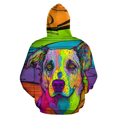 Australian Cattle Dog Design All Over Print Colorful Background Zip-Up Hoodies - Inspired Collection