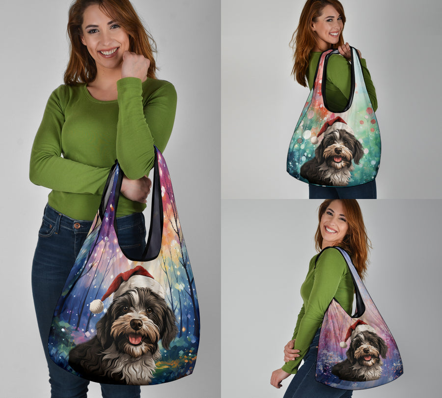 Havanese Design 3 Pack Grocery Bags - 2023 Holiday - Christmas Print