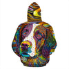 Brittany Spaniel Design All Over Print Colorful Background Zip-Up Hoodies - Inspired Collection