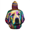 Golden Retriever Design All Over Print Colorful Background Zip-Up Hoodies - Inspired Collection