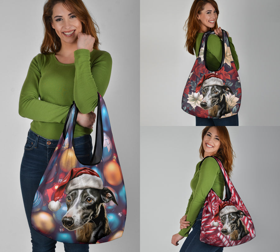 Whippet Design 3 Pack Grocery Bags - 2023 Christmas / Holiday Collection
