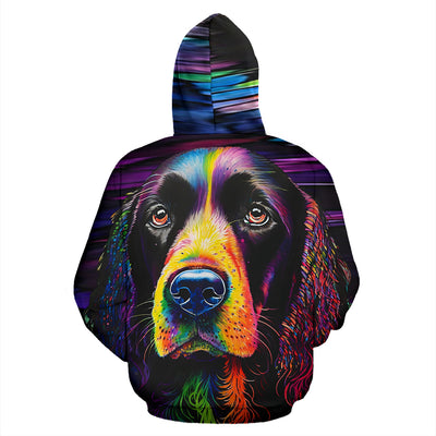 Cocker Spaniel Design All Over Print Colorful Background Zip-Up Hoodies - Inspired Collection