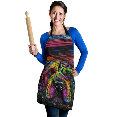 Shar Pei Design Colorful Background Aprons - Inspired Collection
