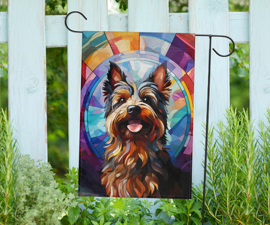 Australian Terrier Stained Glass Design Garden and House Flags