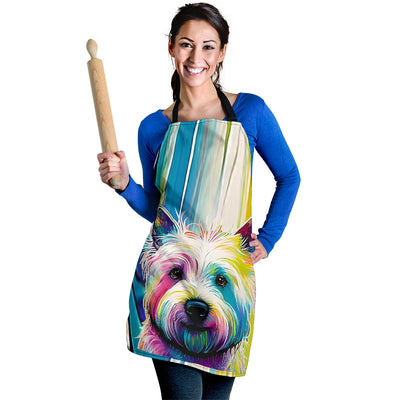 Westie Design Colorful Background Aprons - Inspired Collection