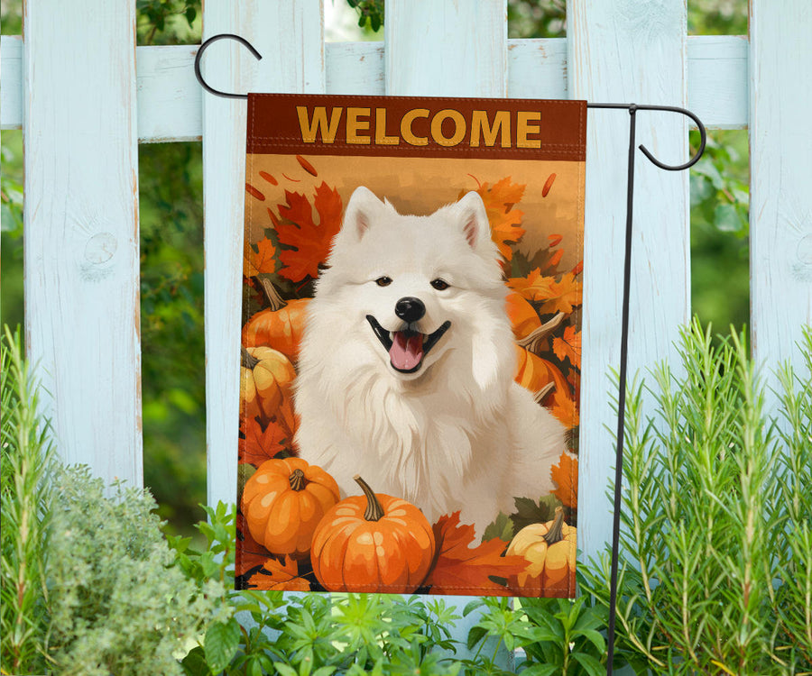 Samoyed Design Garden and House Flags - 2023 Fall Collection