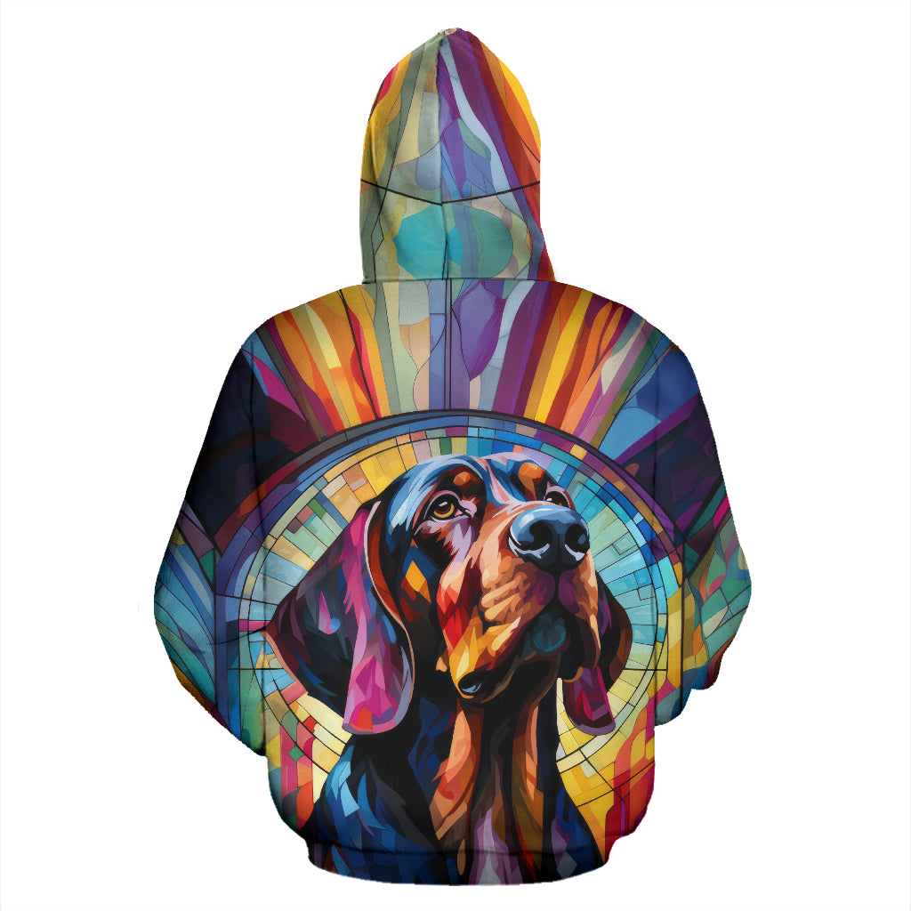 Bloodhound Stained Glass Design All Over Print Hoodies