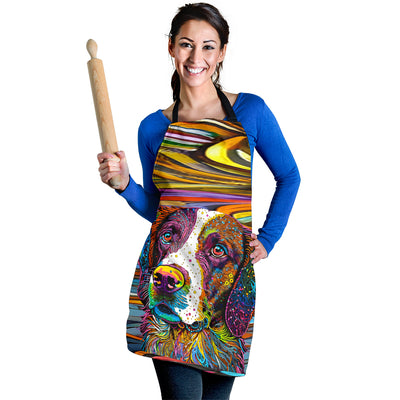 Brittany Spaniel Design Colorful Background Aprons - Inspired Collection