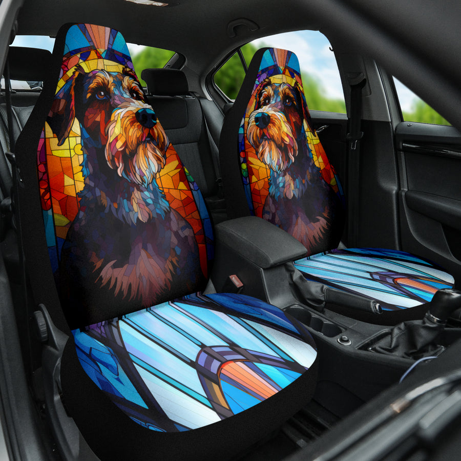 Airedale Terrier Stained Glass Design Car Seat Covers