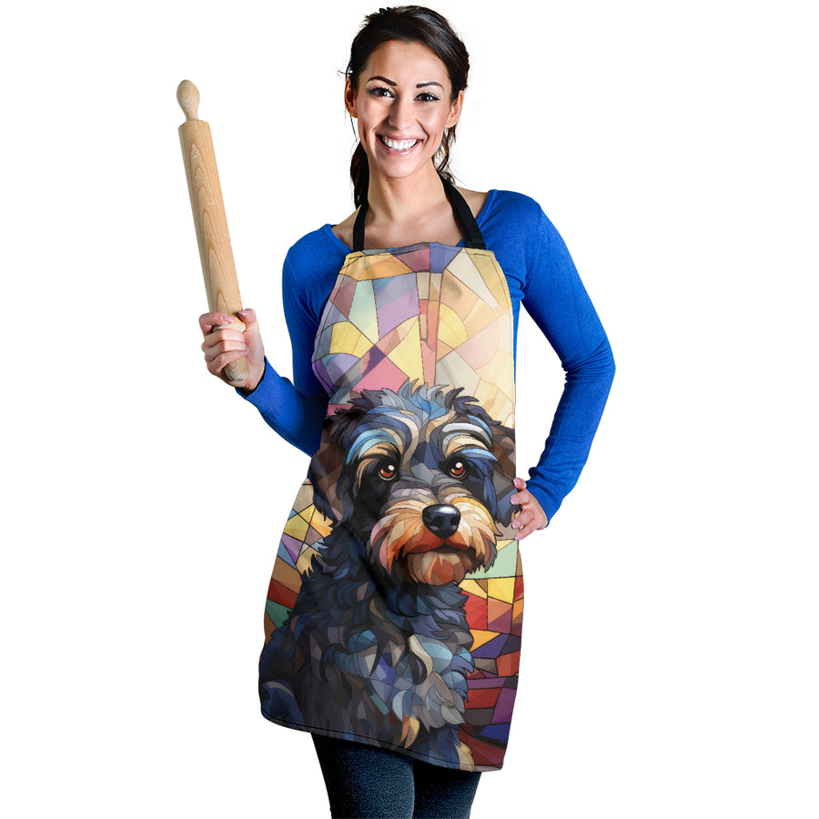 Yorkiepoo Stained Glass Design Aprons