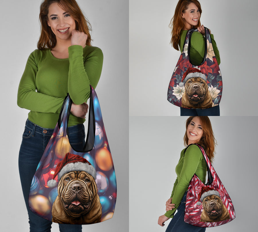 Shar Pei Design 3 Pack Grocery Bags - 2023 Christmas / Holiday Collection