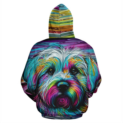 Maltese Design All Over Print Colorful Background Zip-Up Hoodies - Inspired Collection