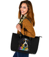 Bernese Mountain Dog Design Large Leather Tote Bag - Inspired Collection