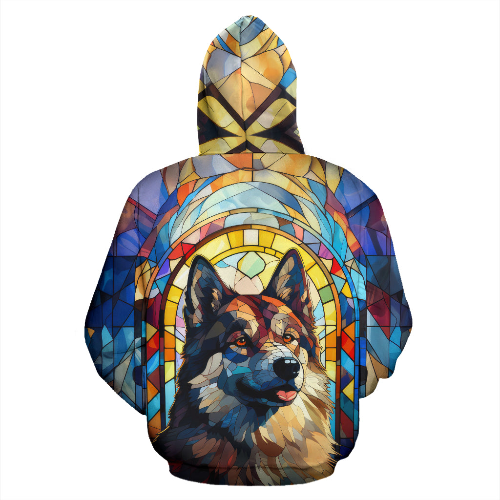 Akita Stained Glass Design All Over Print Hoodies