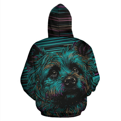 Cairn Terrier Design All Over Print Colorful Background Zip-Up Hoodies - Inspired Collection