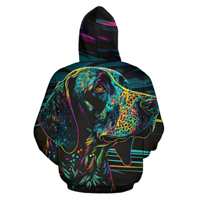 German Shorthaired Pointer Design All Over Print Colorful Background Zip-Up Hoodies - Inspired Collection