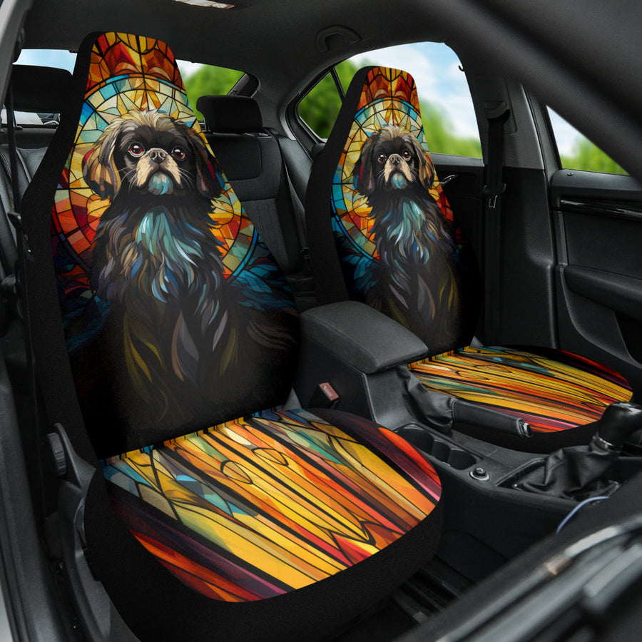 Pekingese Stained Glass Design Car Seat Covers