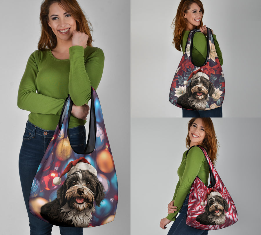 Havanese Design 3 Pack Grocery Bags - 2023 Christmas / Holiday Collection
