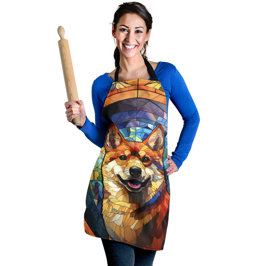 Shiba Inu Stained Glass Design Aprons
