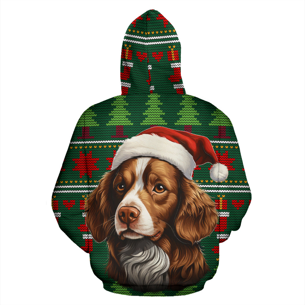 Brittany Spaniel All Over Print Zip-Up Hoodies - 2023 Christmas / Holiday Collection