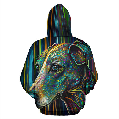 Whippet Design All Over Print Colorful Background Zip-Up Hoodies - Inspired Collection