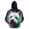 Westie Design All Over Print Colorful Background Zip-Up Hoodies - Inspired Collection