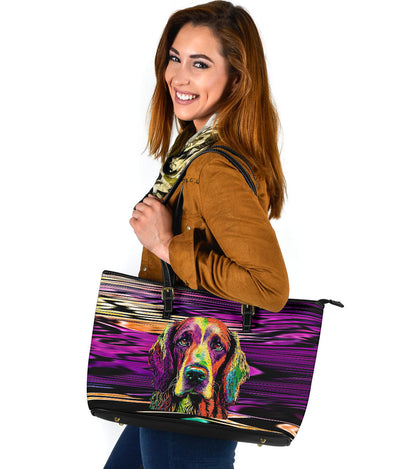 Irish Setter Design Large Leather Tote Bag - Inspired Collection